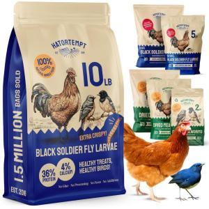 imageHatortempt Black Soldier Fly Larvae for Chickens  5 lb Pack of 1  Protein Boost ampamp High Protein Chicken Feed  4 Calcium Treats ampamp Reptile Calcium  NonGMO Organic Grubs ampamp Bird Feed10 Pound Pack of 1
