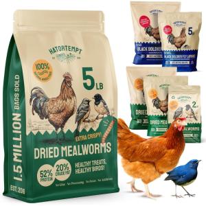 imageHatortempt Dried Mealworms  2 Lb Bag  High Protein Chicken Feed Mealworms for Birds ampamp Chickens  Meal Worms for Wild Birds ampamp Turtles5 Pound Pack of 1
