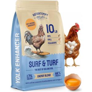 imageHatortempt Surf amp Turf  Dried Mealworms for Chickens Plus Black Soldier Fly Larvae and Krill  10lbs Worms for Chickens  High Protein and Calcium